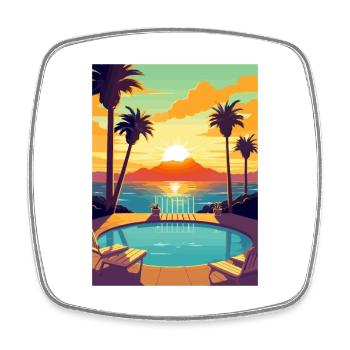 San Diego Californie Vintage voyage affiche WPA Art - Magnet carré - blanc - Devant