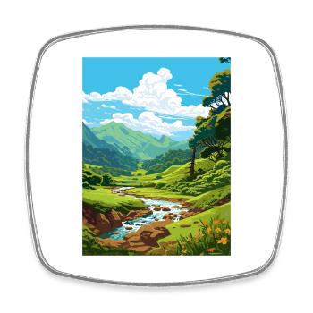 Waimea Valley Hawaii Vintage Travel Poster WPA Art - Square fridge magnet - white - Front