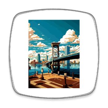 Jacksonville Floride Vintage voyage affiche WPA Art - Magnet carré - blanc - Devant
