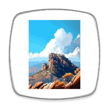 Mount Lemmon Arizona Vintage Reiseposter WPA Kunst - Viereckiger Kühlschrankmagnet - Weiß - Vorne