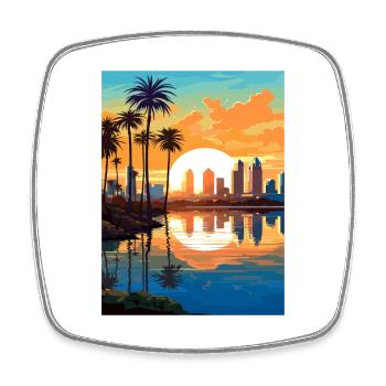 San Diego Californie Vintage voyage affiche WPA Art - Magnet carré - blanc - Devant
