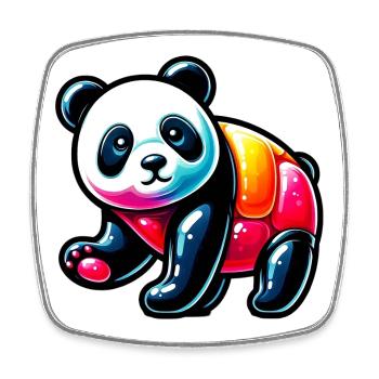 Panda - Viereckiger Kühlschrankmagnet - Weiß - Vorne