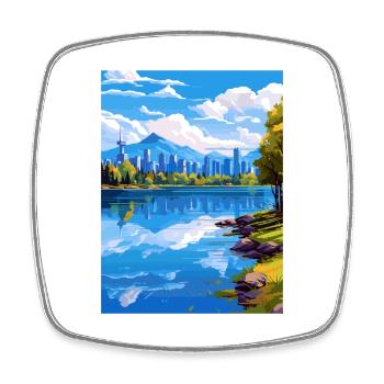Vancouver Canada Vintage voyage affiche Souvenir - Magnet carré - blanc - Devant