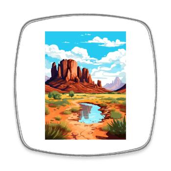 Mont Sinaï Texas Vintage voyage affiche Souvenir - Magnet carré - blanc - Devant