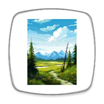 Glennallen Alaska Vintage Reiseposter Souvenir - Viereckiger Kühlschrankmagnet - Weiß - Vorne