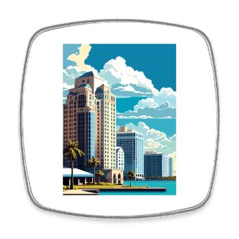 Sarasota Floride Vintage voyage affiche Souvenir - Magnet carré - blanc - Devant