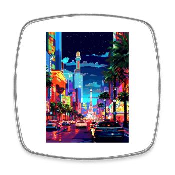 Las Vegas Nevada Vintage Reiseposter Souvenir - Viereckiger Kühlschrankmagnet - Weiß - Vorne
