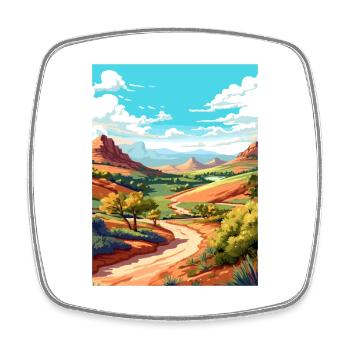 Mont Scott Texas Vintage voyage affiche Souvenir - Magnet carré - blanc - Devant