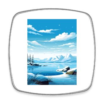 North Pole Alaska Vintage Travel Poster Souvenir - Square fridge magnet - white - Front