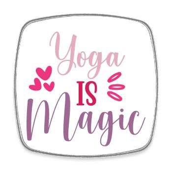 Yoga ist Magie - Viereckiger Kühlschrankmagnet - Weiß - Vorne