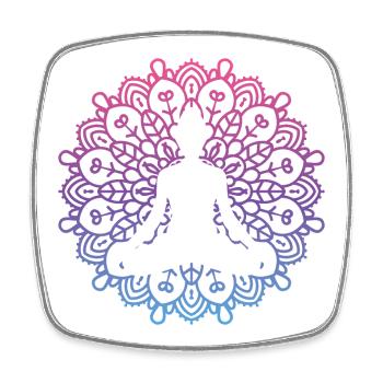 Yoga Mandala - Square fridge magnet - white - Front