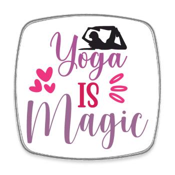 Yoga ist Magie - Viereckiger Kühlschrankmagnet - Weiß - Vorne