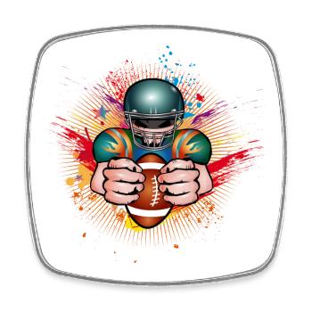 Football Spieler mit Football im Graffiti Style - Viereckiger Kühlschrankmagnet - Weiß - Vorne