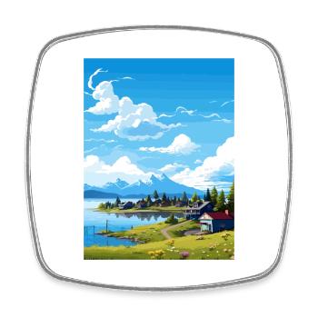 Wasilla Alaska Vintage Reiseposter WPA Souvenir - Viereckiger Kühlschrankmagnet - Weiß - Vorne
