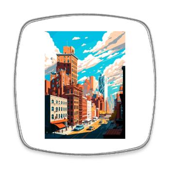 Affiche de voyage vintage de l’État de New York Souvenir WPA - Magnet carré - blanc - Devant