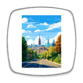 Ottawa Canada Affiche de voyage vintage WPA Souvenir - Magnet carré - blanc - Devant