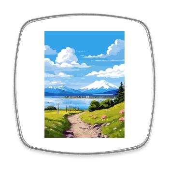 Homer Alaska Vintage voyage affiche WPA Souvenir - Magnet carré - blanc - Devant