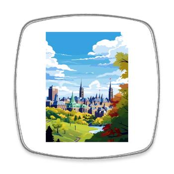 Ottawa Canada Affiche de voyage vintage WPA Souvenir - Magnet carré - blanc - Devant