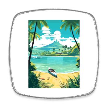 Kailua Hawaii Vintage Reiseposter WPA Souvenir - Viereckiger Kühlschrankmagnet - Weiß - Vorne