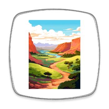 Waimea Hawaii Vintage Reiseposter WPA Souvenir - Viereckiger Kühlschrankmagnet - Weiß - Vorne