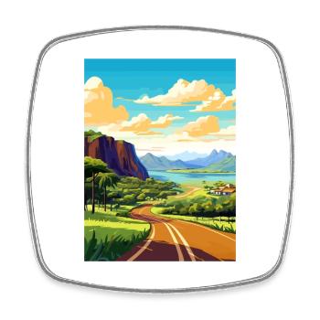Waimea Hawaii Vintage Reiseposter WPA Souvenir - Viereckiger Kühlschrankmagnet - Weiß - Vorne
