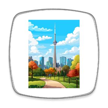 Toronto Canada Vintage Travel Poster WPA Souvenir - Square fridge magnet - white - Front
