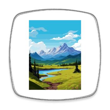 Chugach Alaska Vintage Reiseposter WPA Souvenir - Viereckiger Kühlschrankmagnet - Weiß - Vorne