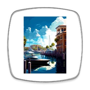 Naples Floride Vintage voyage affiche WPA Souvenir - Magnet carré - blanc - Devant