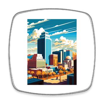 Tucson Arizona Vintage Reiseposter WPA Souvenir - Viereckiger Kühlschrankmagnet - Weiß - Vorne