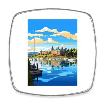 Victoria Kanada Vintage Reiseposter WPA Souvenir - Viereckiger Kühlschrankmagnet - Weiß - Vorne