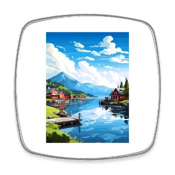 Wrangell Alaska Vintage Reiseposter WPA Souvenir - Viereckiger Kühlschrankmagnet - Weiß - Vorne
