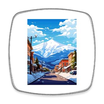 Brian Head Utah Vintage Reiseposter WPA Souvenir - Viereckiger Kühlschrankmagnet - Weiß - Vorne