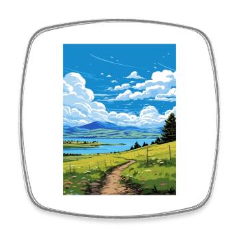 Bear Lake Utah Vintage voyage affiche WPA Souvenir - Magnet carré - blanc - Devant