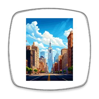 Affiche de voyage vintage de l’État de New York Souvenir WPA - Magnet carré - blanc - Devant
