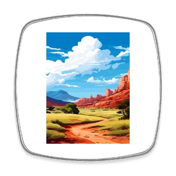 Zeder Utah Vintage Reiseposter WPA Souvenir - Viereckiger Kühlschrankmagnet - Weiß - Vorne