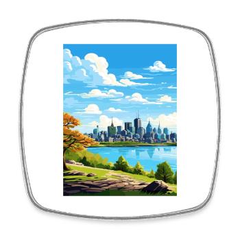 Montreal Kanada Vintage Reiseposter WPA Souvenir - Viereckiger Kühlschrankmagnet - Weiß - Vorne
