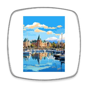Victoria Kanada Vintage Reiseposter WPA Souvenir - Viereckiger Kühlschrankmagnet - Weiß - Vorne