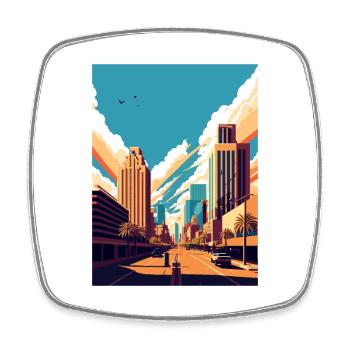 Phoenix Arizona Vintage Reiseposter WPA Souvenir - Viereckiger Kühlschrankmagnet - Weiß - Vorne