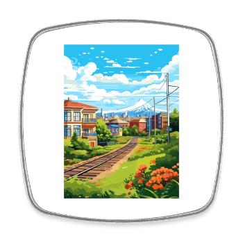 Portland Oregon Vintage Reiseposter WPA Souvenir - Viereckiger Kühlschrankmagnet - Weiß - Vorne
