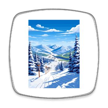 Deer Valley Utah Vintage voyage affiche Souvenir - Magnet carré - blanc - Devant
