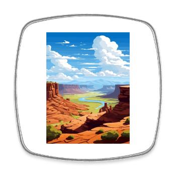 Green River Utah Vintage Reiseposter Souvenir - Viereckiger Kühlschrankmagnet - Weiß - Vorne