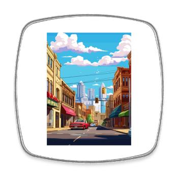Atlanta Georgia Vintage Travel Poster WPA Souvenir - Square fridge magnet - white - Front
