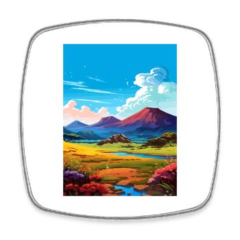 Mauna Kea Hawaii Vintage Travel Poster Souvenir - Magnet carré - blanc - Devant