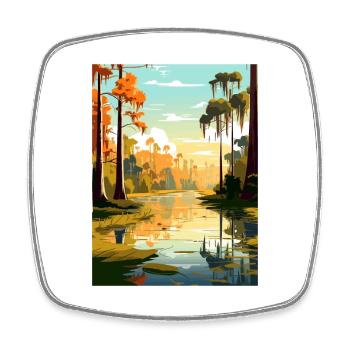 Caddo Lake Texas Vintage voyage affiche Souvenir - Magnet carré - blanc - Devant
