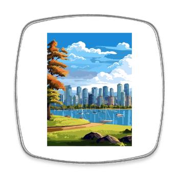 Vancouver Canada Vintage voyage affiche Souvenir - Magnet carré - blanc - Devant