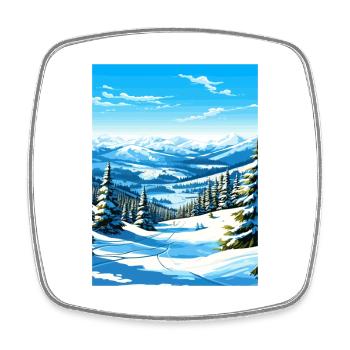 Deer Valley Utah Vintage voyage affiche Souvenir - Magnet carré - blanc - Devant