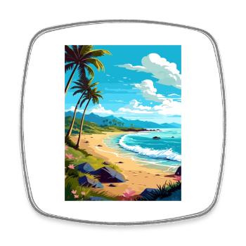 Kaanapali Hawaii Vintage Reiseposter Souvenir - Viereckiger Kühlschrankmagnet - Weiß - Vorne