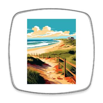 Padre Island Texas Vintage voyage affiche Souvenir - Magnet carré - blanc - Devant