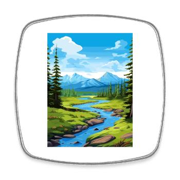 Eagle River Alaska Vintage voyage affiche Souvenir - Magnet carré - blanc - Devant