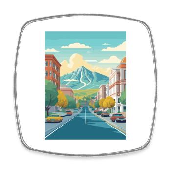 Provo Utah Poster Vintage Reiseposter Souvenir - Viereckiger Kühlschrankmagnet - Weiß - Vorne